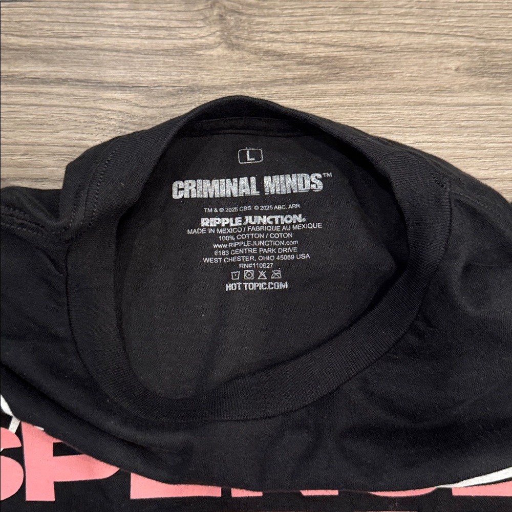 Ripple Junction Criminal Minds Dr. Spencer Reid Tee Shirt Men’s Size Large - Picture 3 of 3